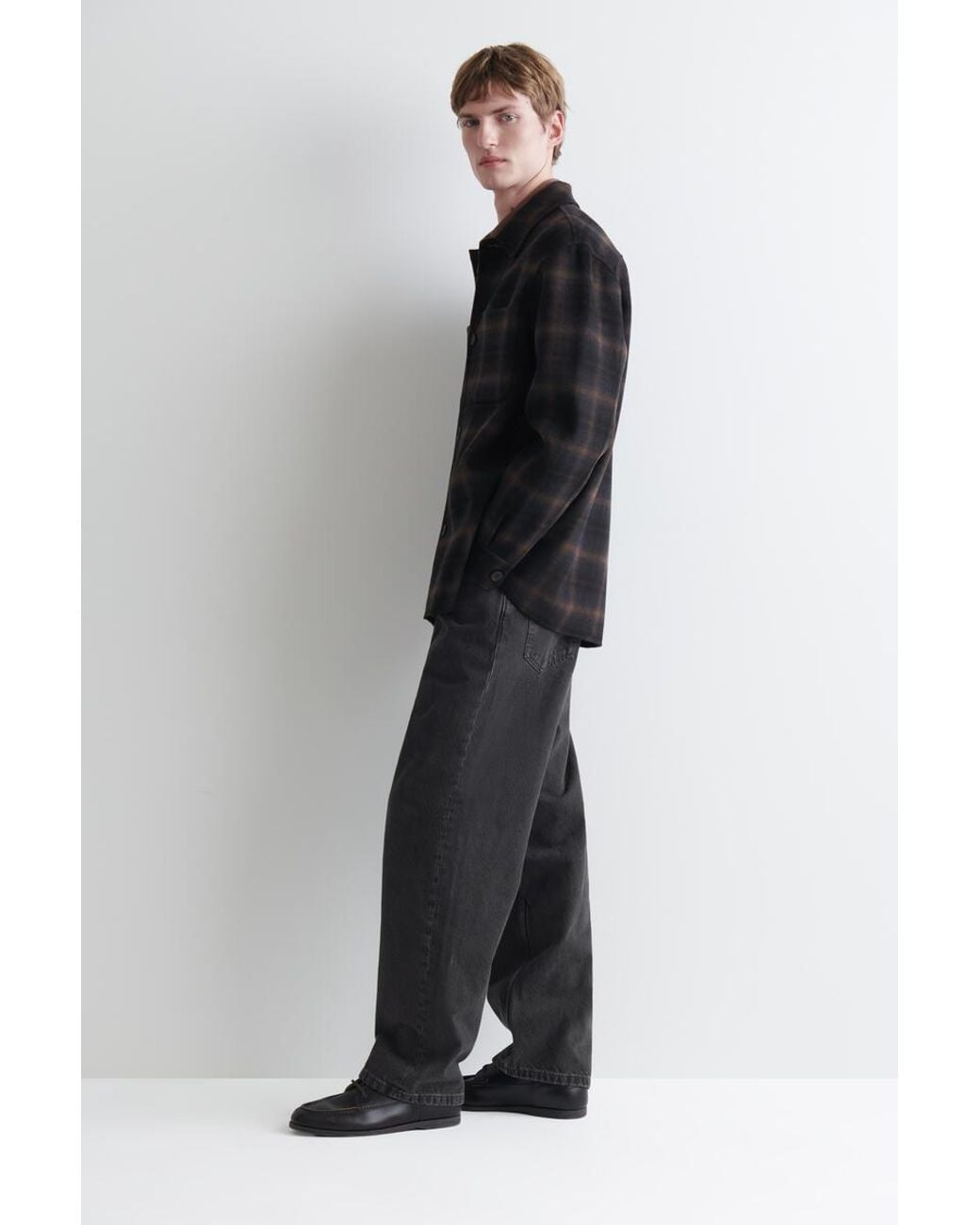 COS Black Double-Faced Wool Overshirt for men