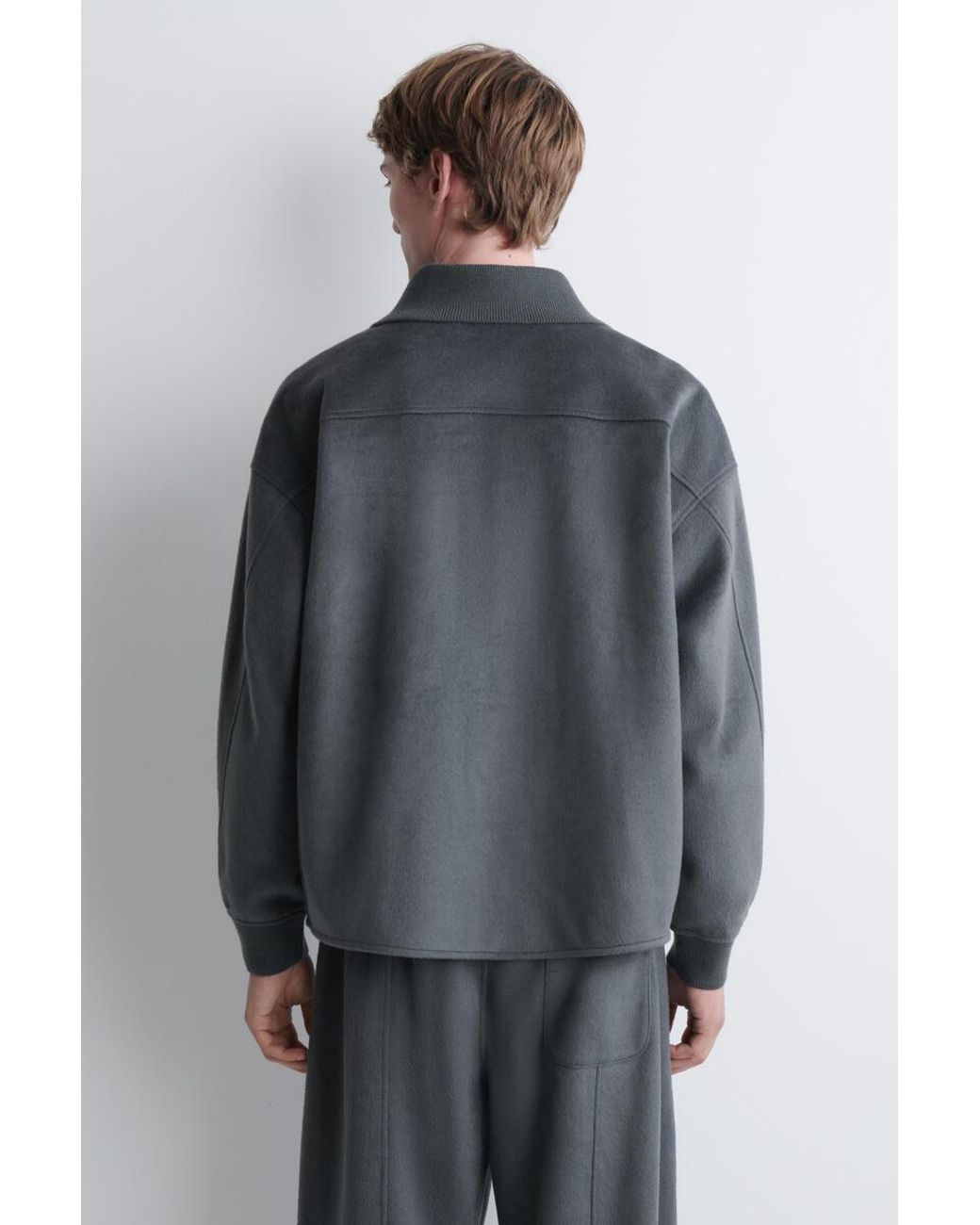 COS Blue Oversized Brushed Jersey Shirt for men