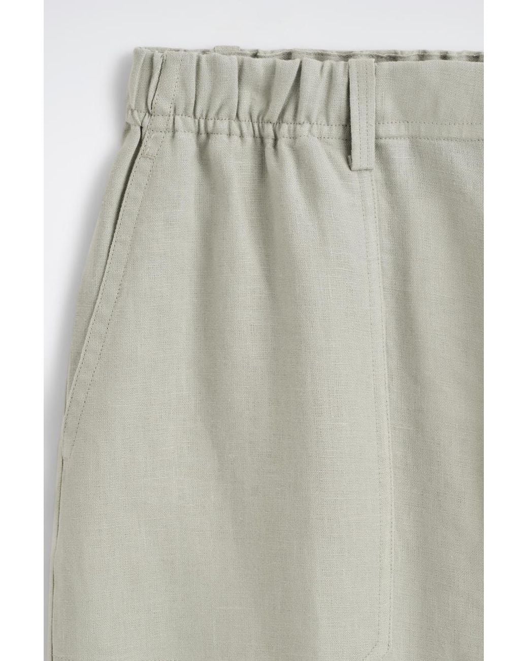 COS White Linen Relaxed-Fit Barrel-Leg Pants for men