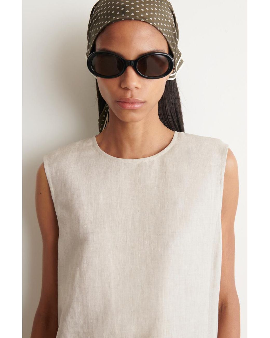 COS Natural Linen Mini Shift Dress
