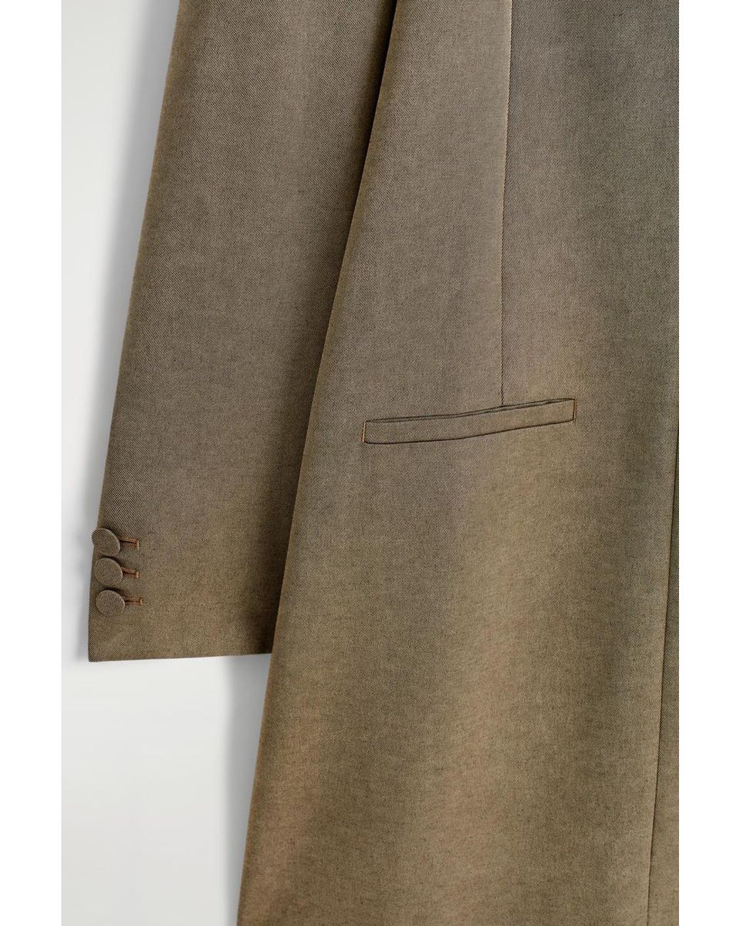 COS Natural Metallic Wool-Blend Tuxedo Dress