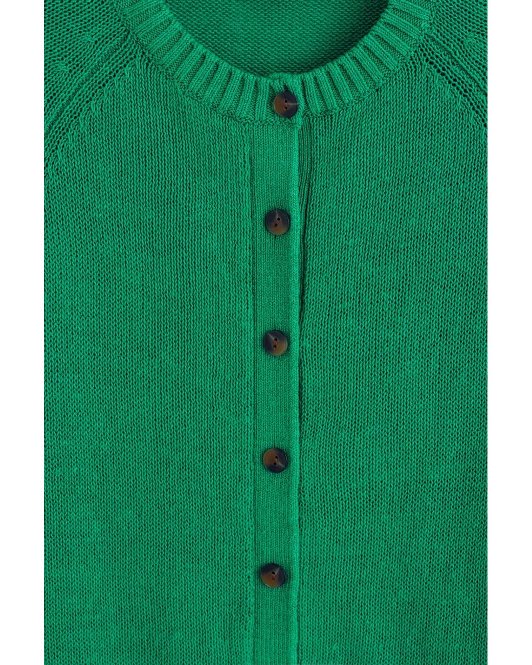 COS Green Knitted Linen Cardigan