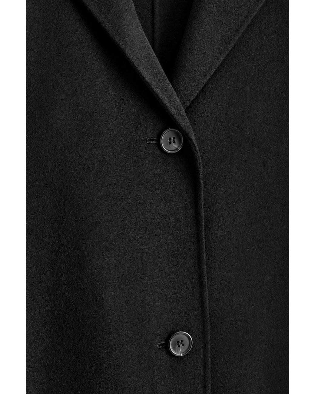 COS Black Double-Faced Wool Long Coat