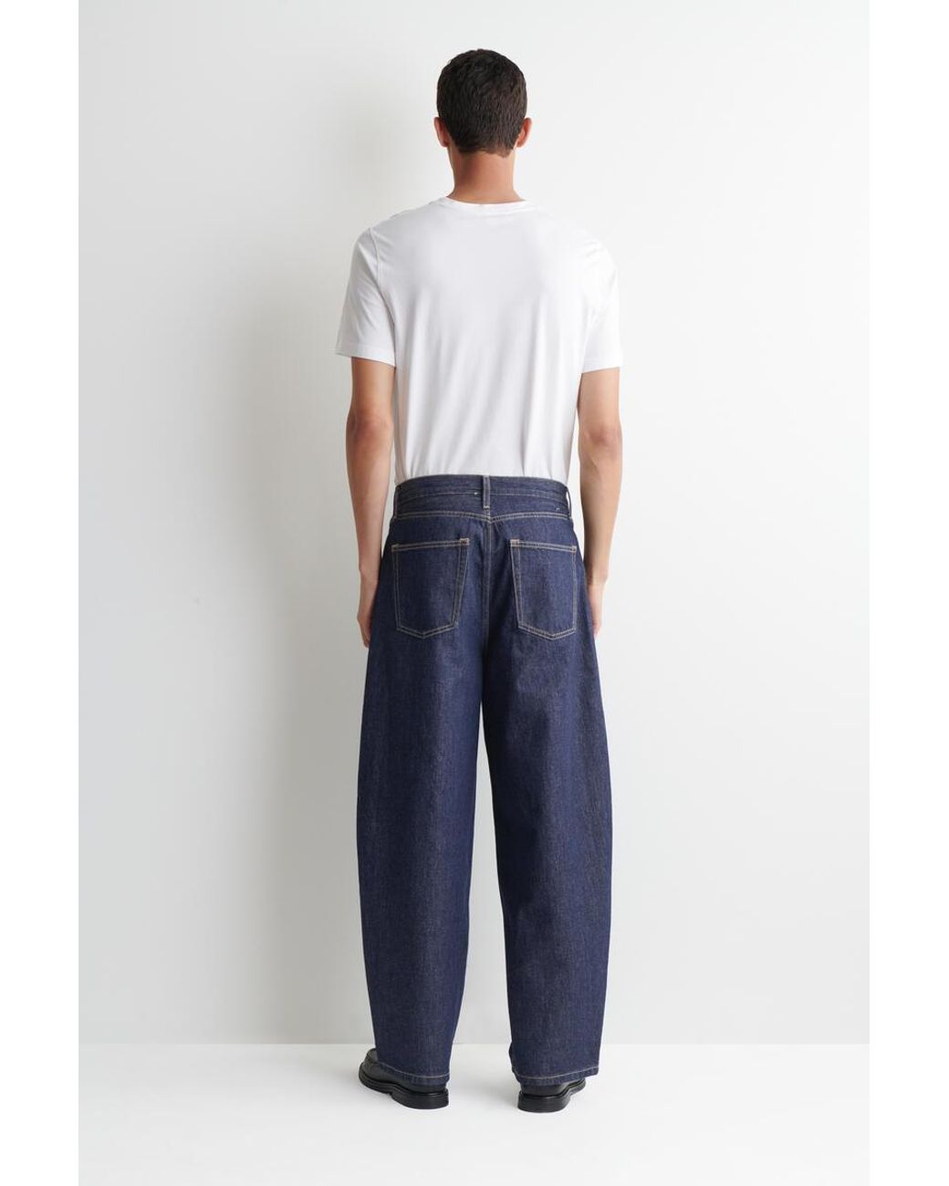 COS Blue Mallow Relaxed-Fit Barrel-Leg Jeans for men