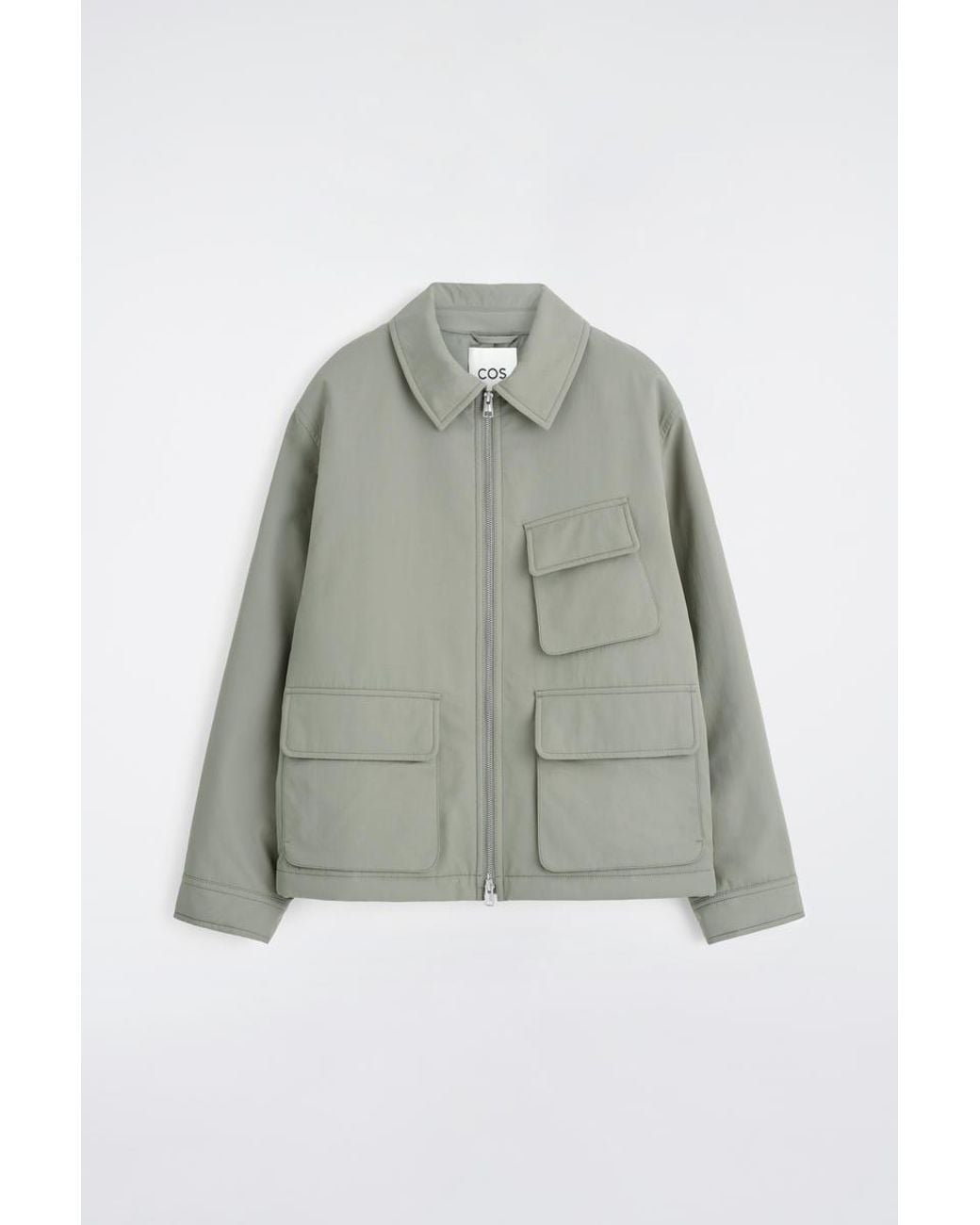 COS Green Padded Nylon Utility Jacket for men