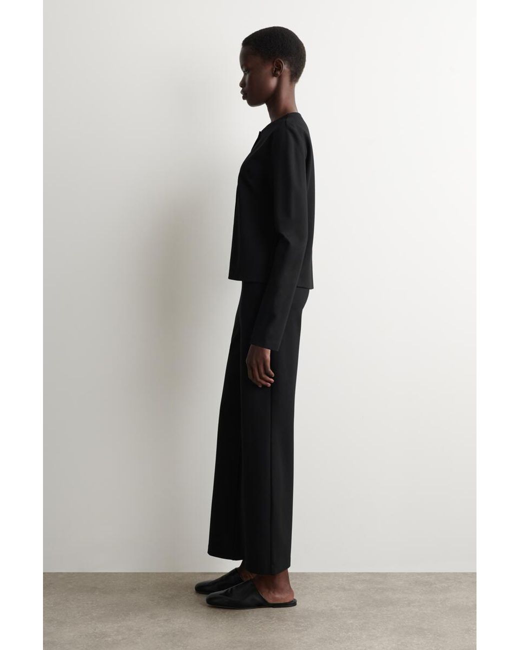 COS Black Minimal Jersey Cardigan