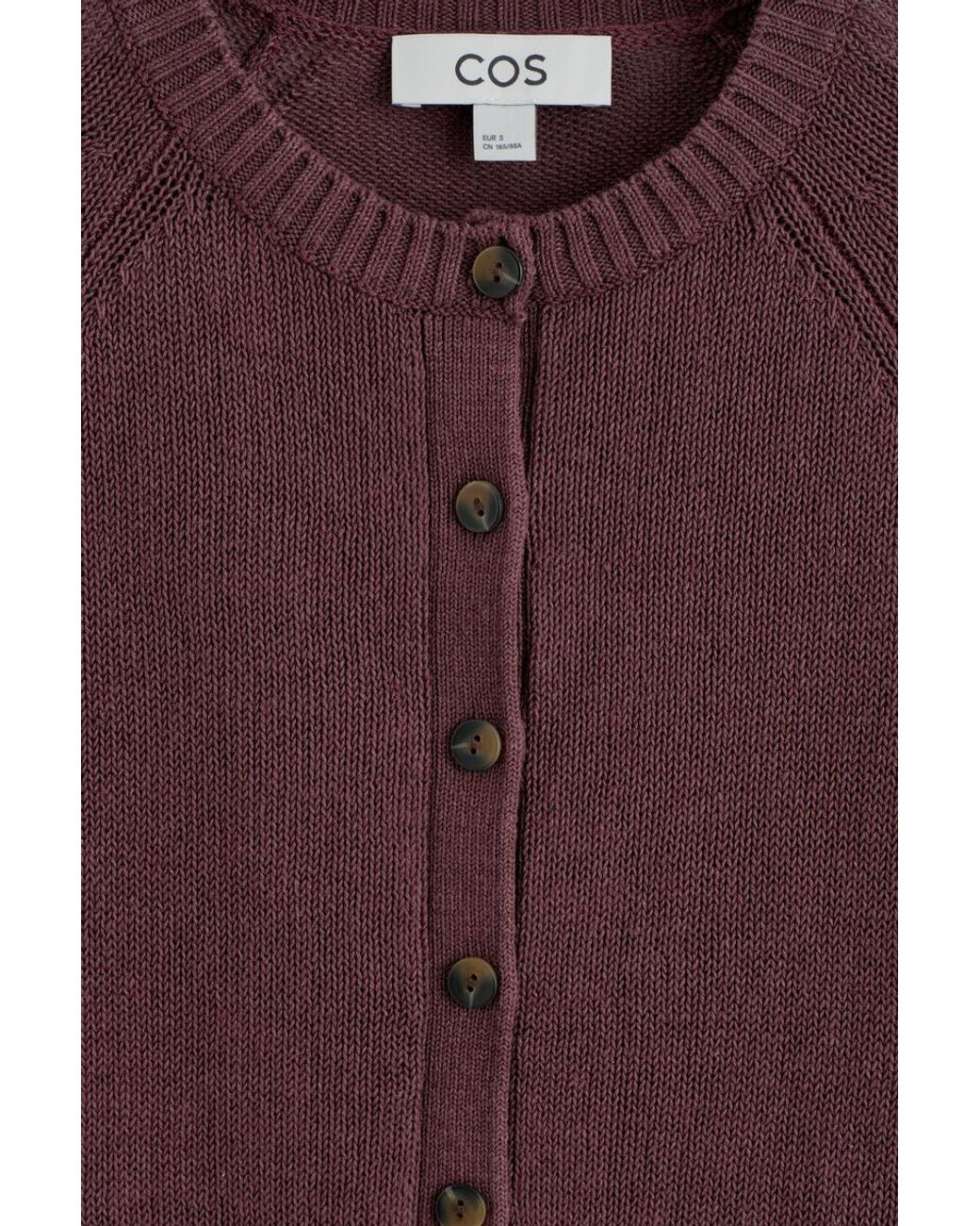 COS Purple Knitted Linen Cardigan