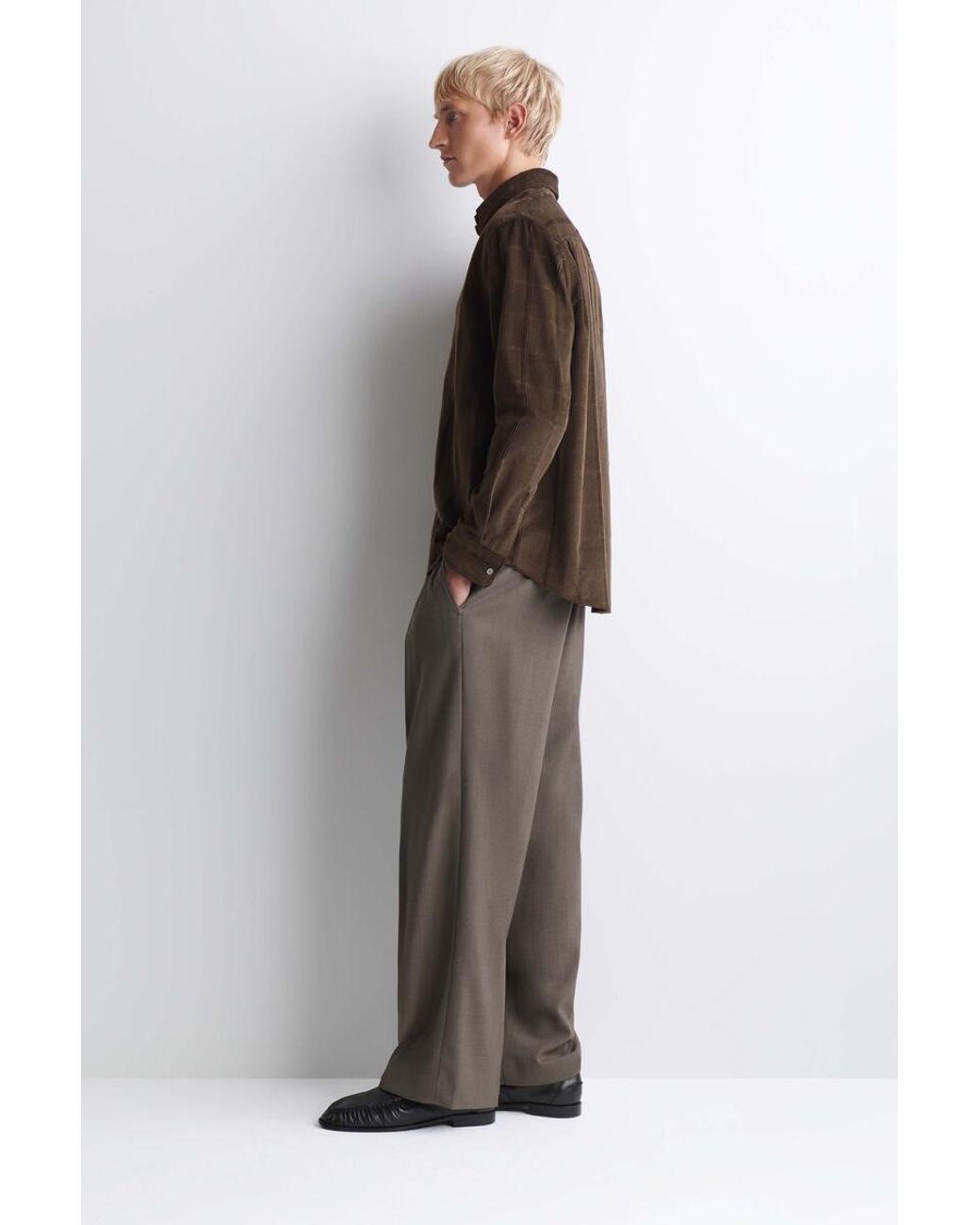 COS Brown Relaxed Corduroy Shirt for men
