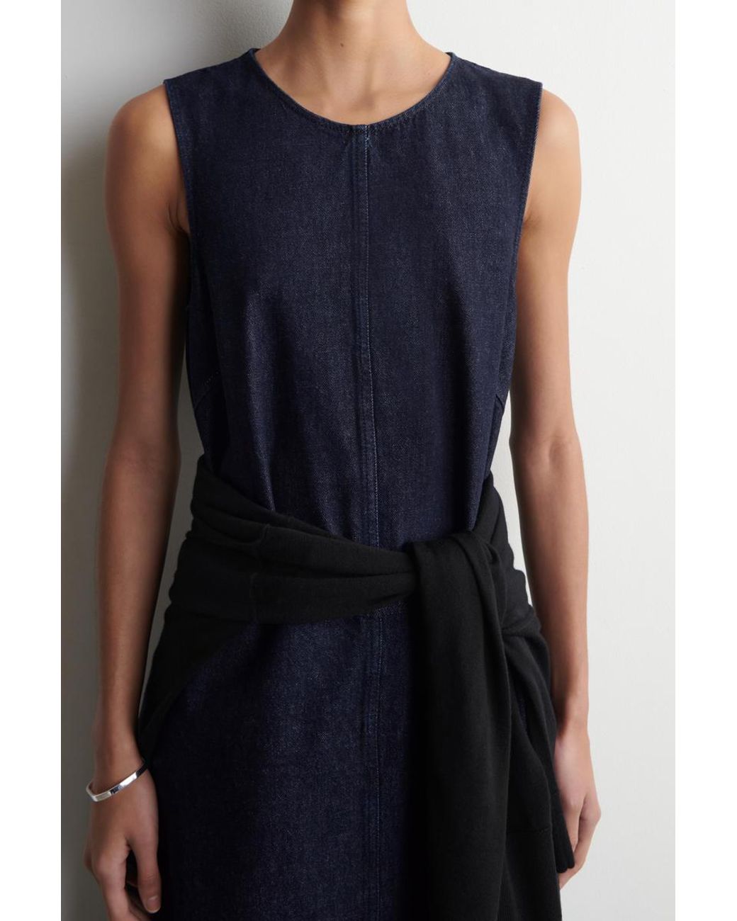 COS Blue A-Line Denim Midi Dress