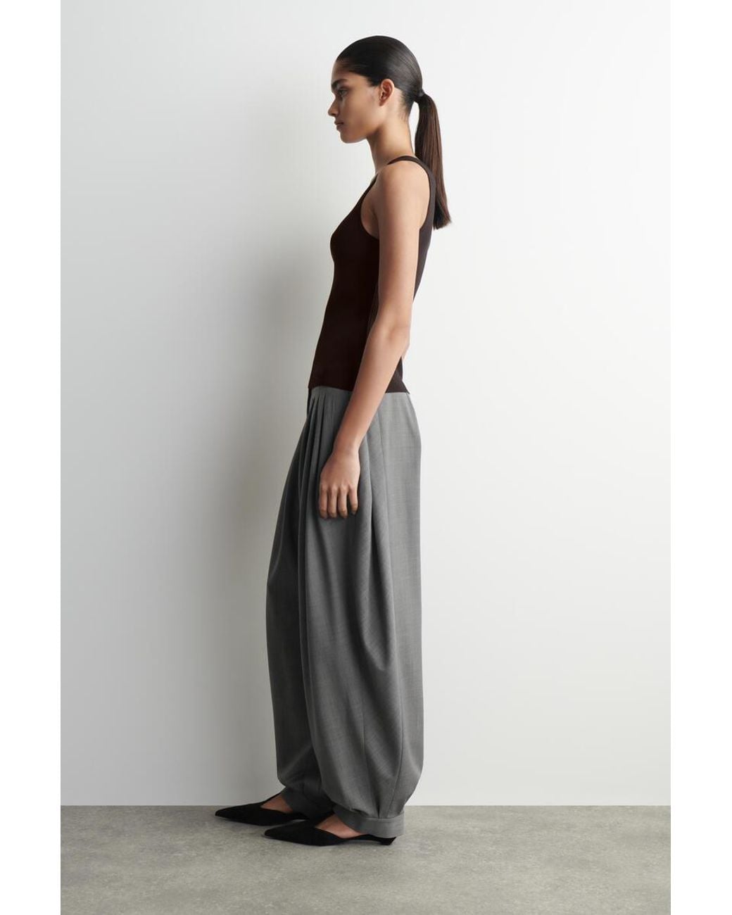 COS Black Knitted Scoop-Neck Tank Top