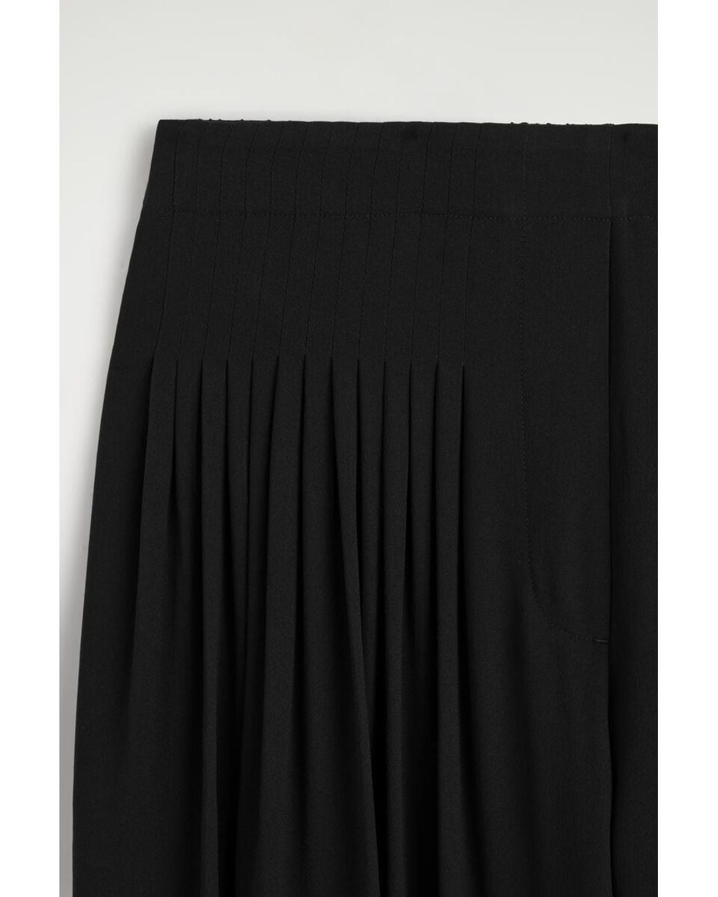COS Black Pleated Crepe Balloon Pants