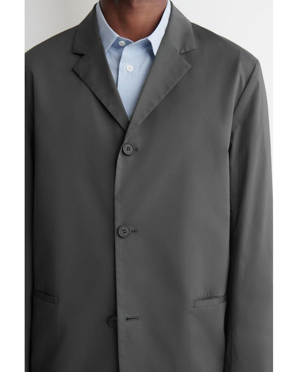 COS Black Unstructured Slim Cotton Blazer for men
