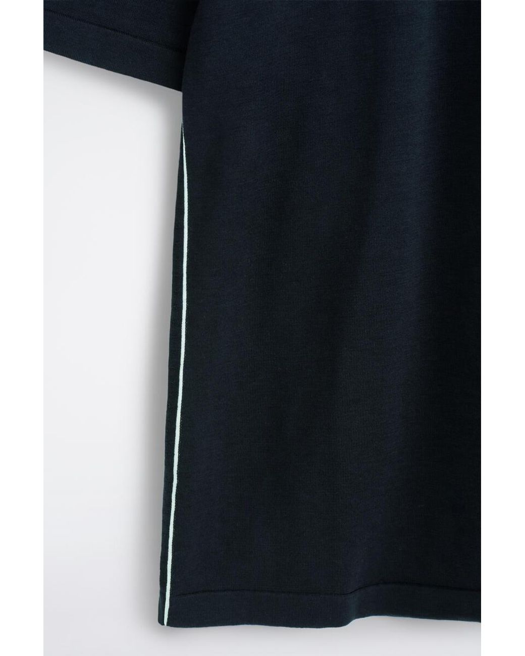COS Blue Contrast-Tipped Silk-Cotton T-Shirt for men