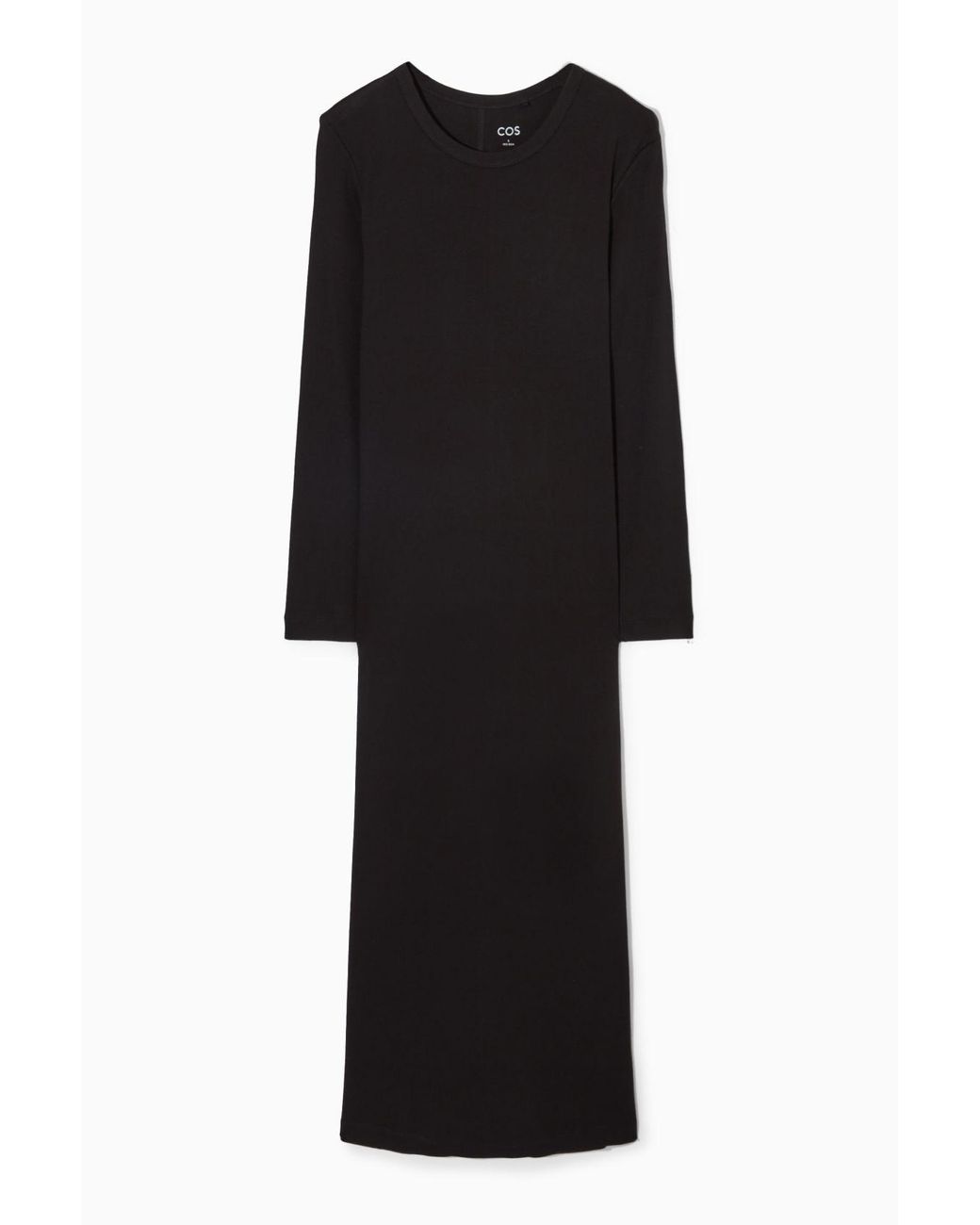 COS Ribbed Jersey Maxi Dress in Black | Lyst