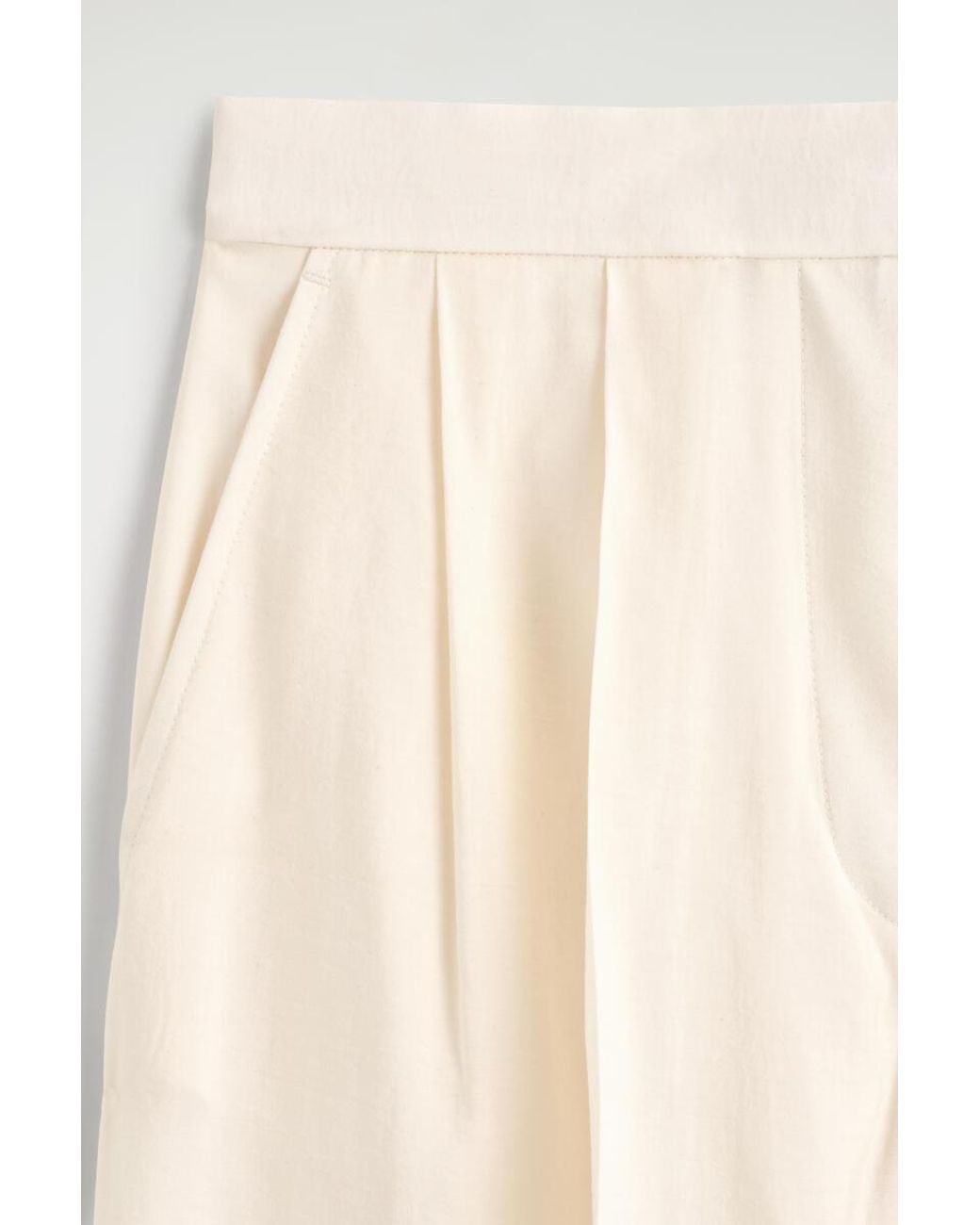COS Natural Pleated Modal Wide-Leg Trousers