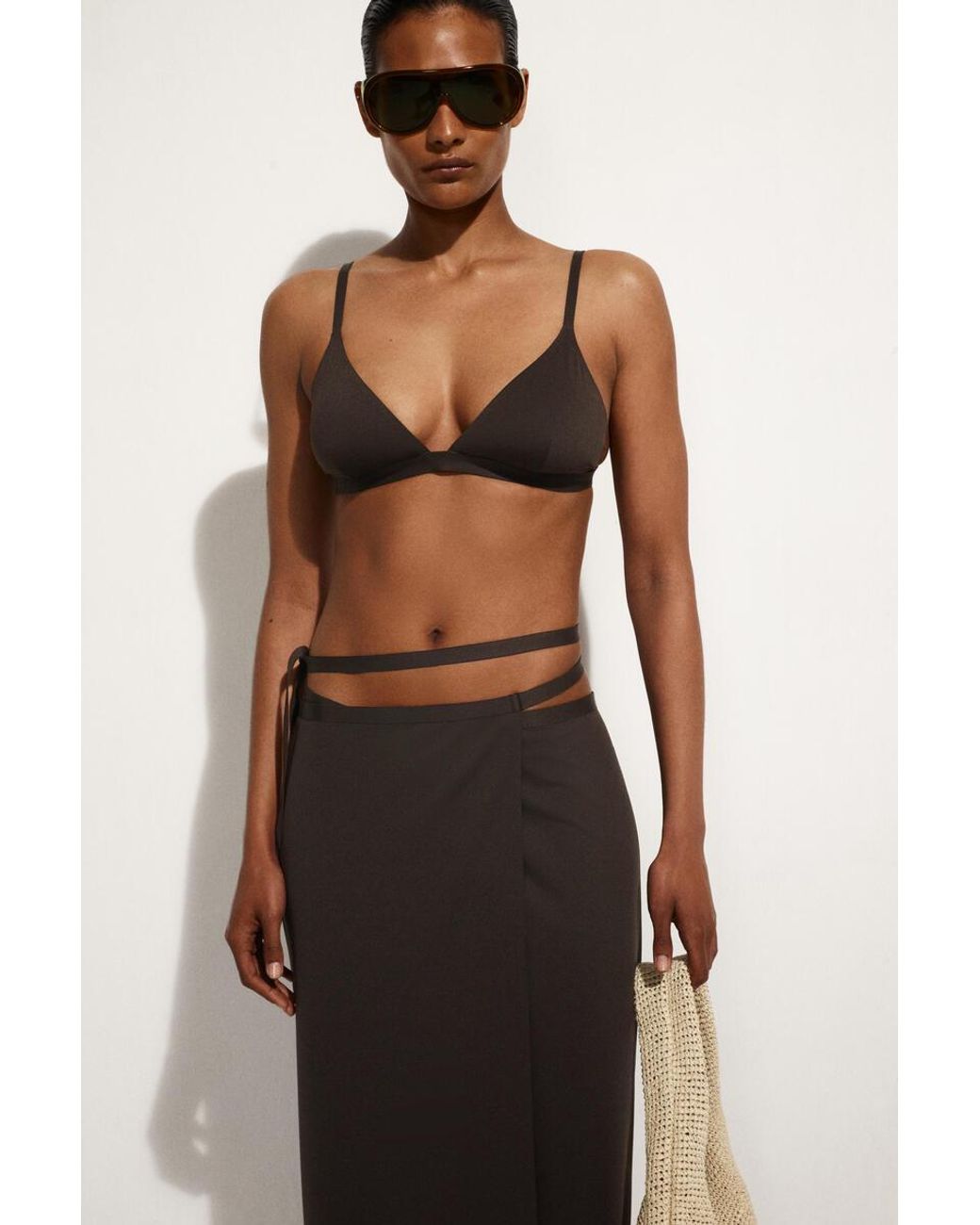COS Black Sarong Wrap Skirt