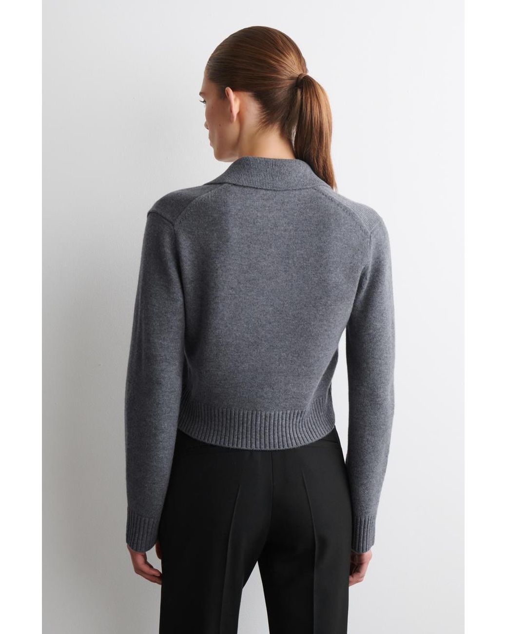 COS Blue Collared Merino Wool Cardigan