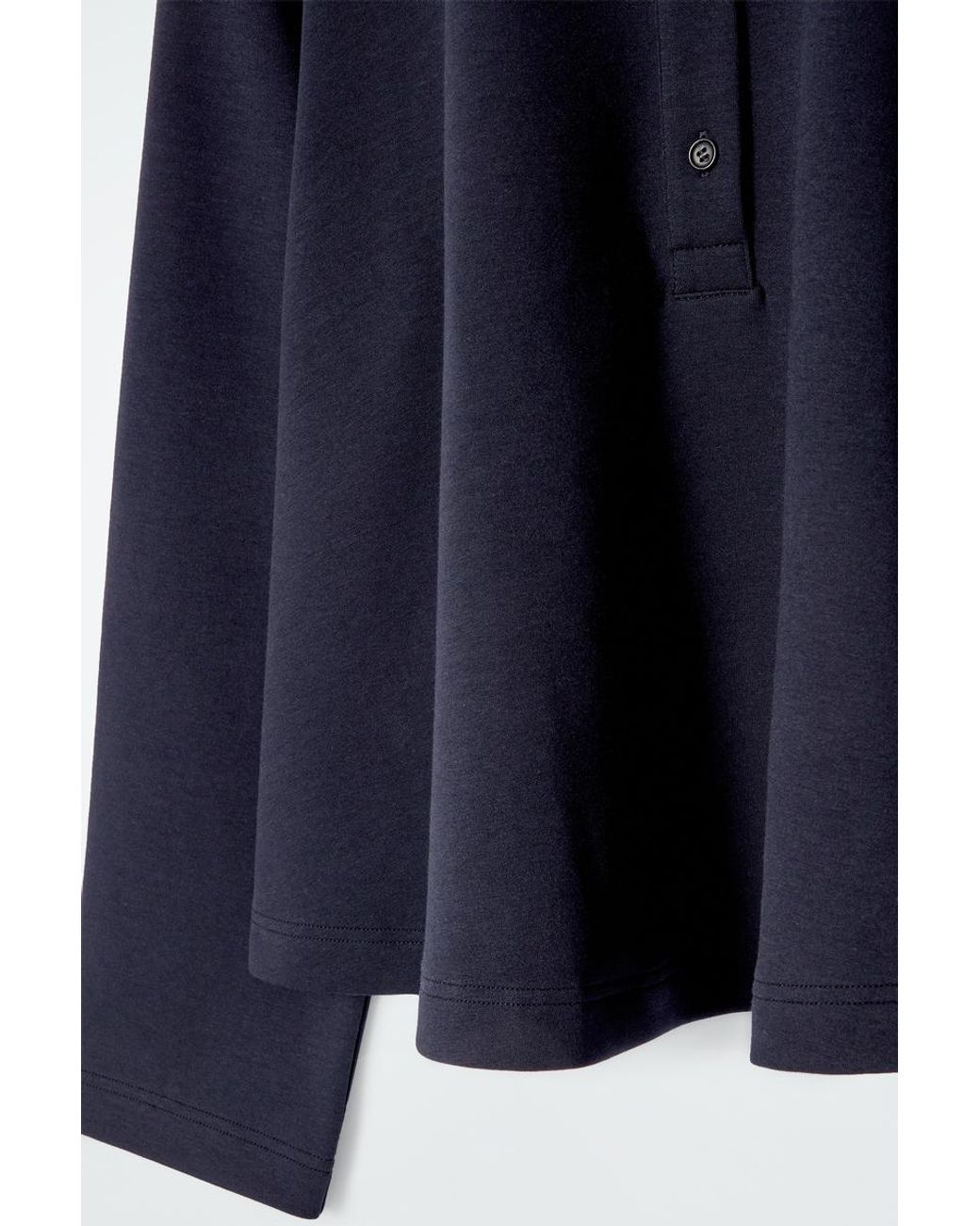 COS Flared Cotton-Jersey Polo Shirt in Blue | Lyst