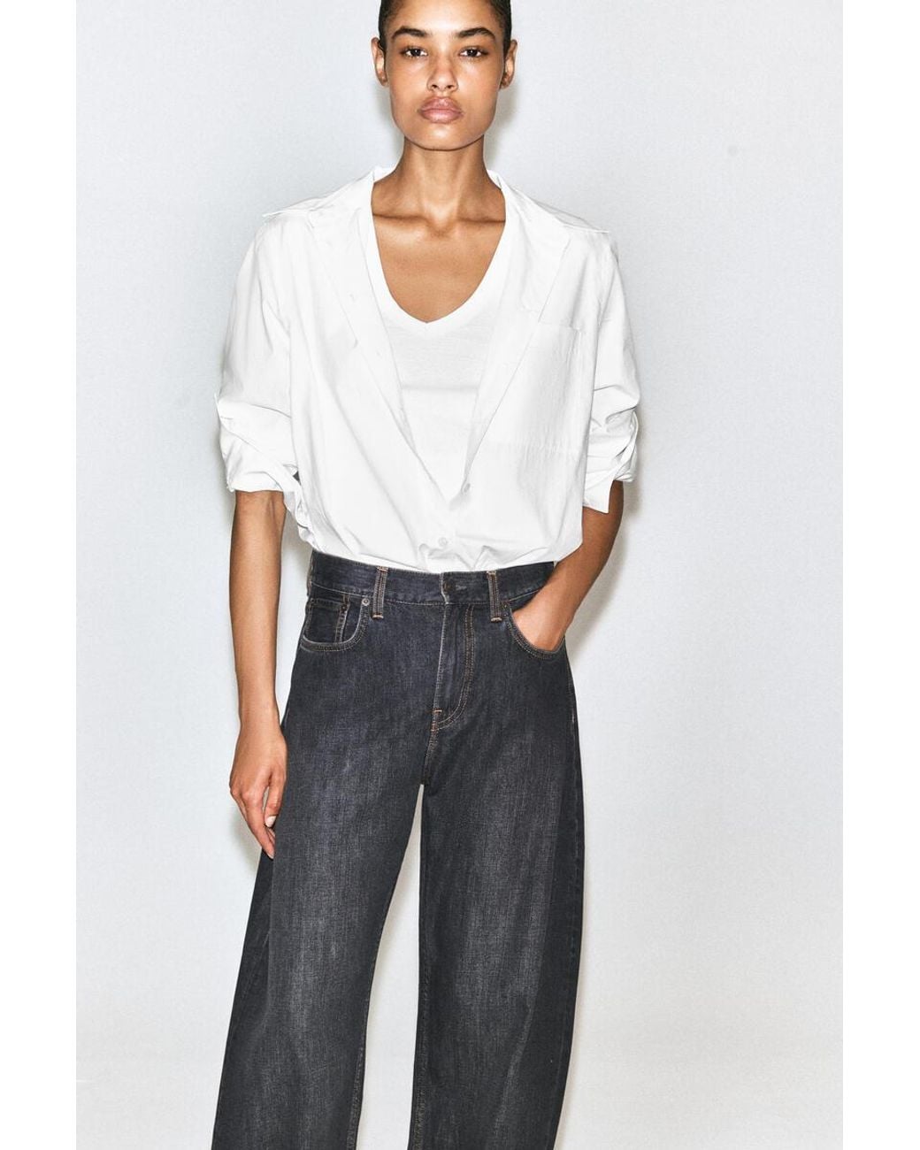 COS Gray Inlet Curved-Leg Jeans