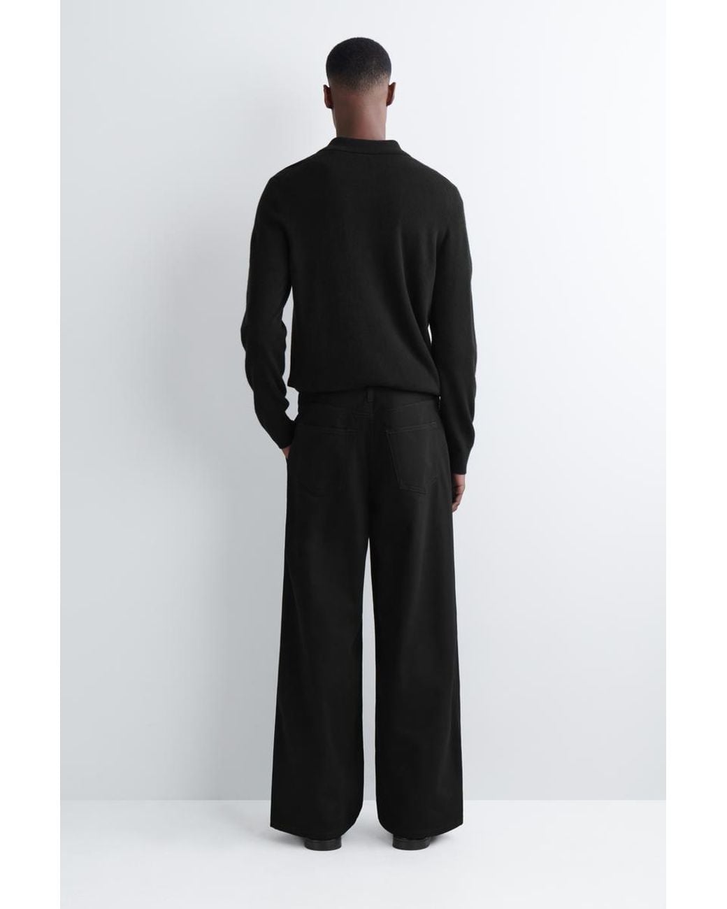 COS Black Oversized Wide-Leg Denim Trousers for men