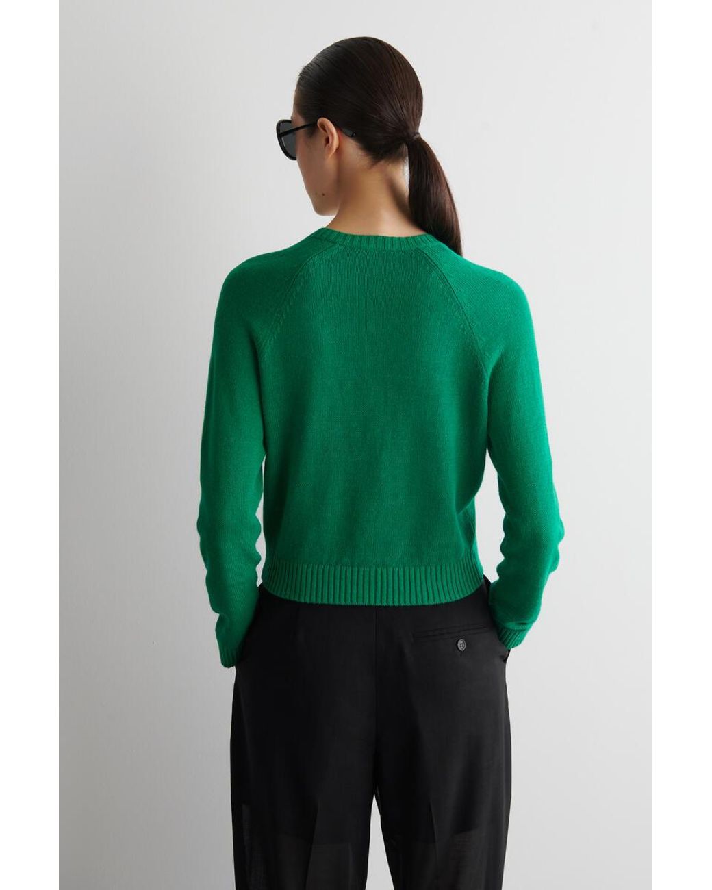 COS Green Knitted Linen Cardigan