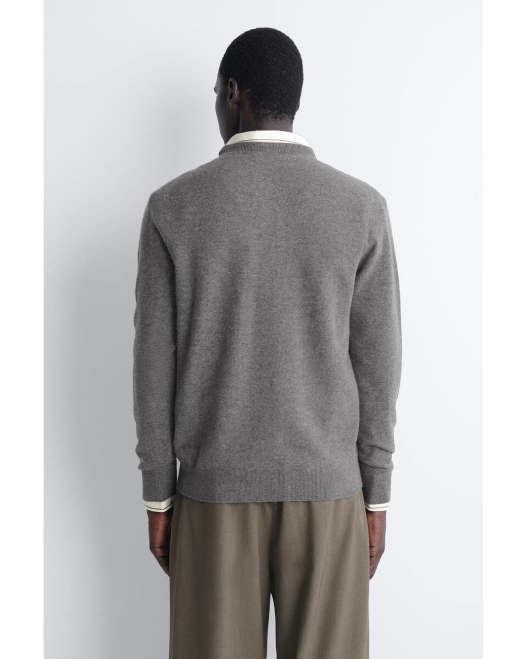 COS Gray Cashmere Cardigan for men