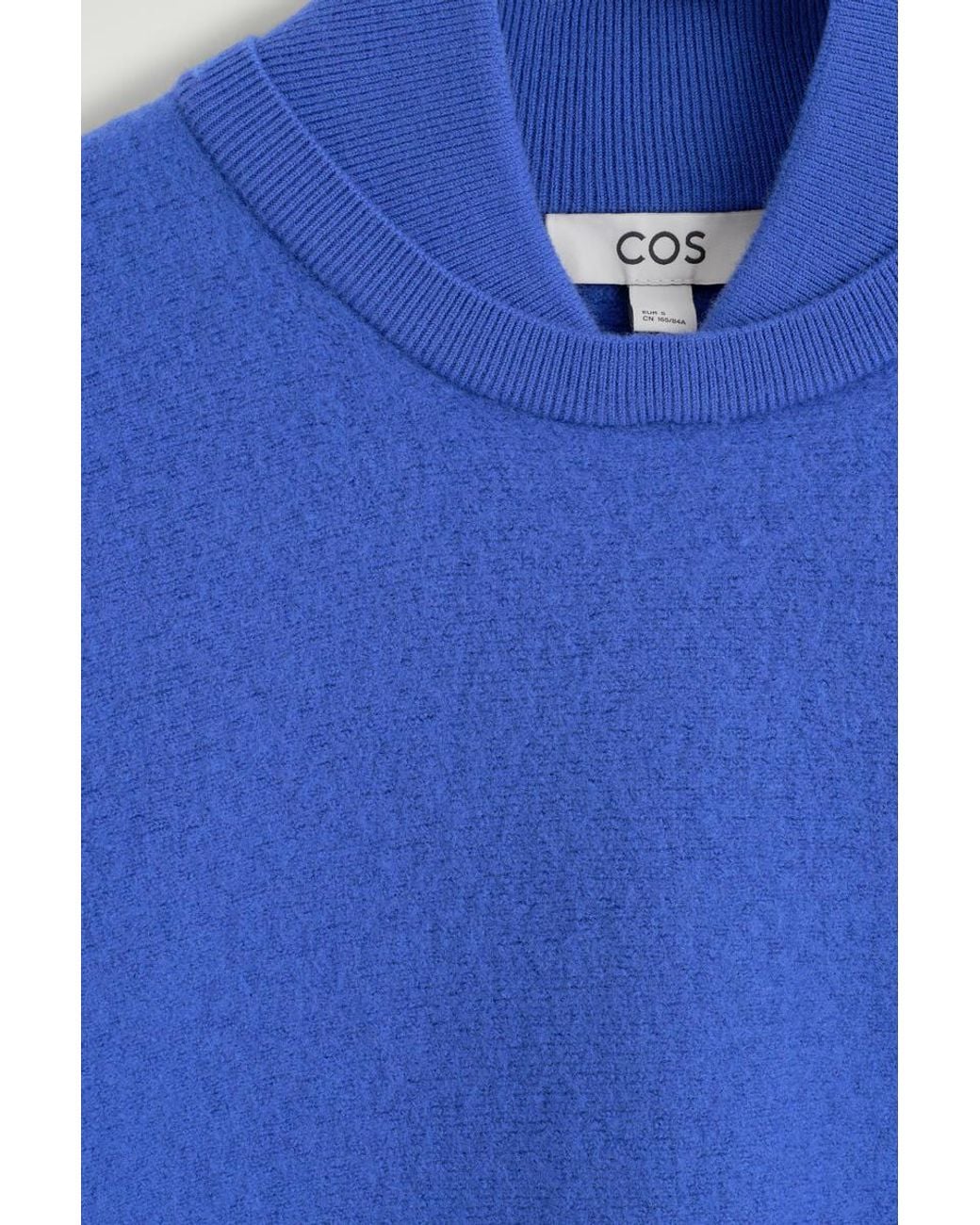 COS Blue Layered-Collar Boiled Wool Sweater