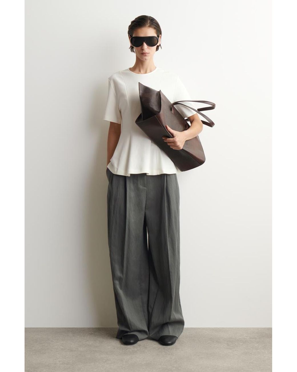 COS White Waisted Cotton T-Shirt