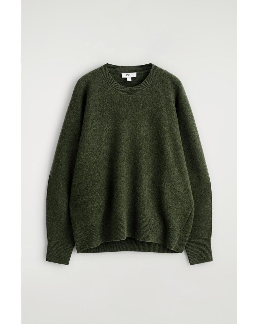COS Rounded Double-Faced Wool Sweater in Green | Lyst UK