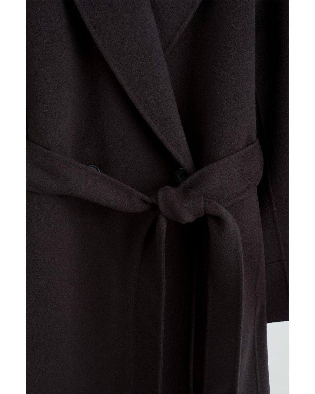 COS Black Shawl-Collar Double-Faced Wool Long Coat