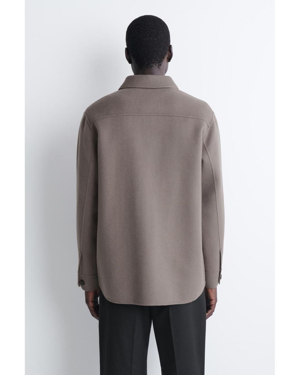 COS Brown Double-Faced Wool Overshirt for men