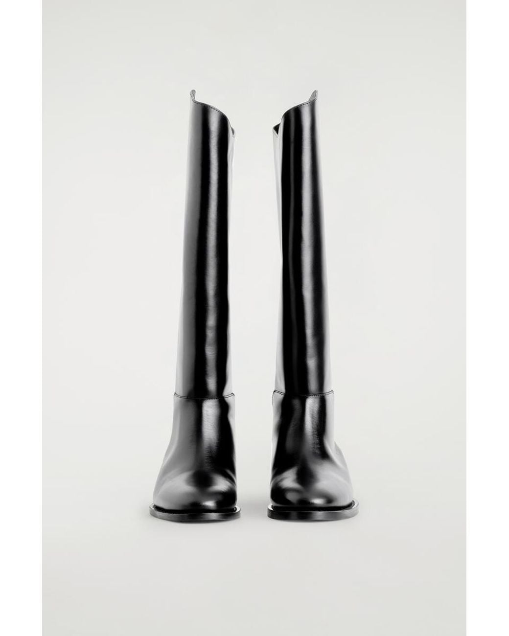 COS Black Leather Riding Boots
