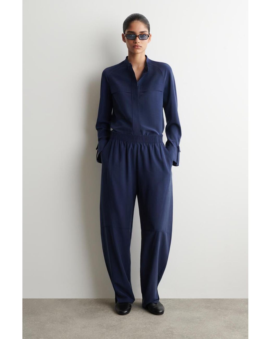 COS Blue Fluid Utility Shirt