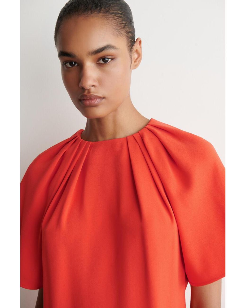 COS Gathered Short-Sleeved Mini Dress