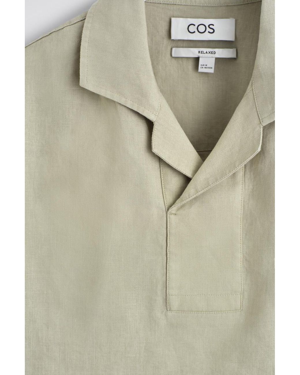COS Natural Linen Popover Shirt for men