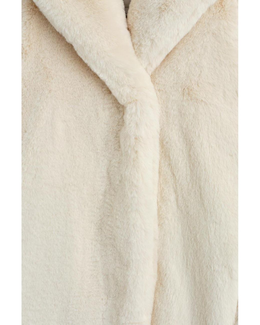COS Natural Shawl-Collar Fur-Effect Jacket