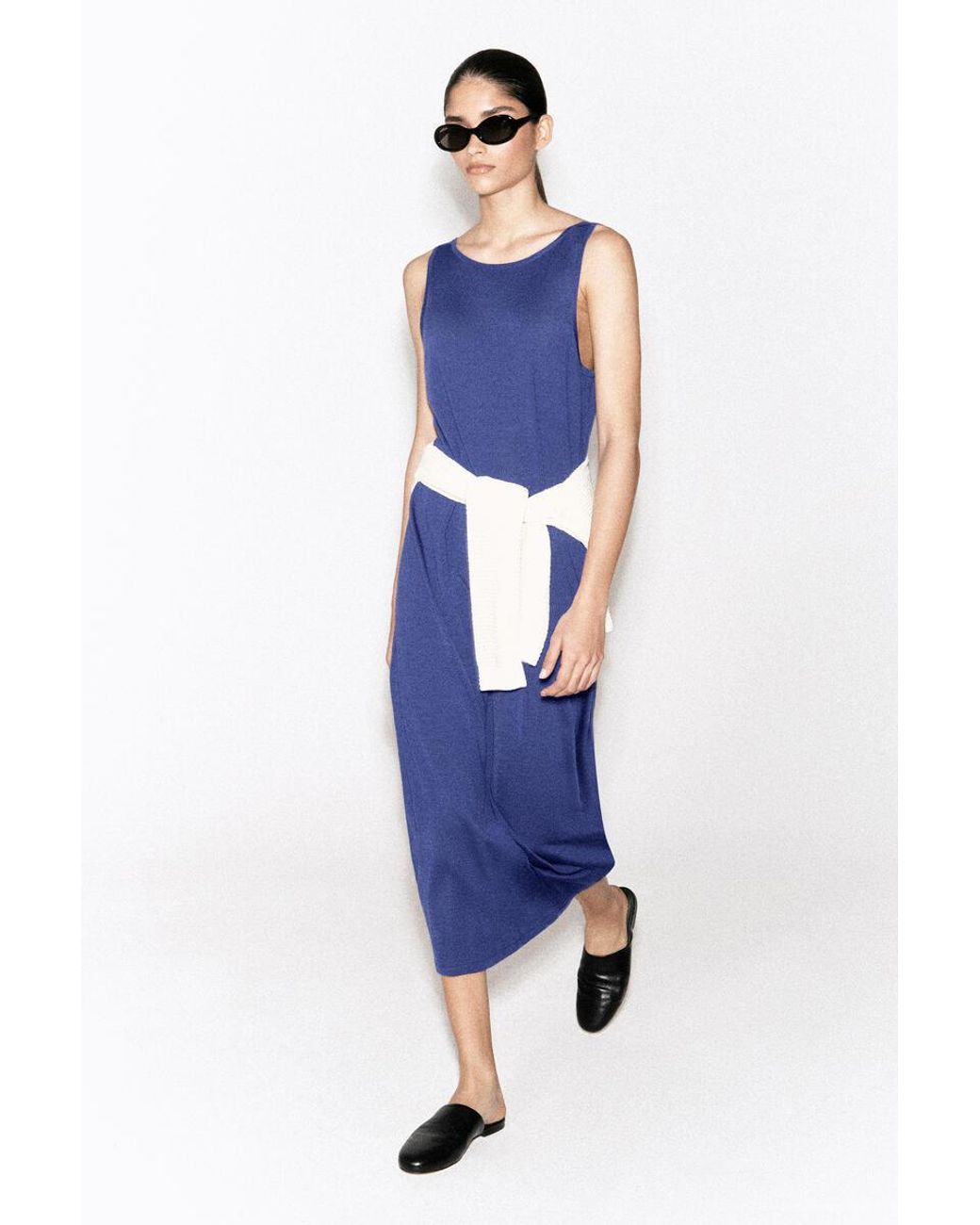COS Blue Rounded Merino Wool Maxi Dress