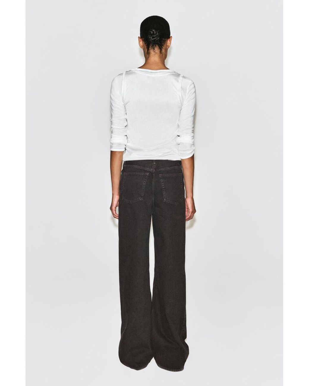 COS Brown Dial Wide-Leg Jeans