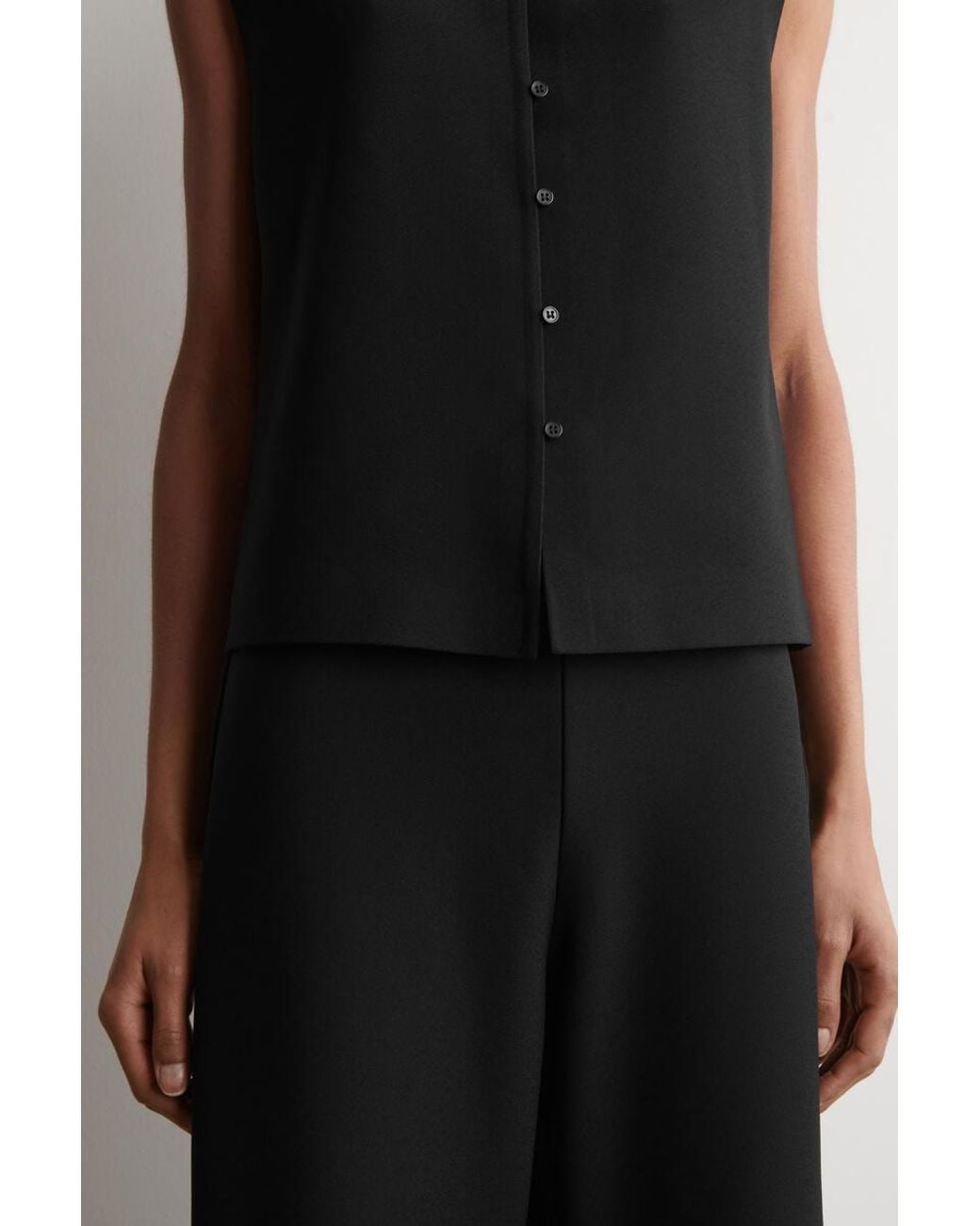 COS Black Cropped Straight-Leg Trousers