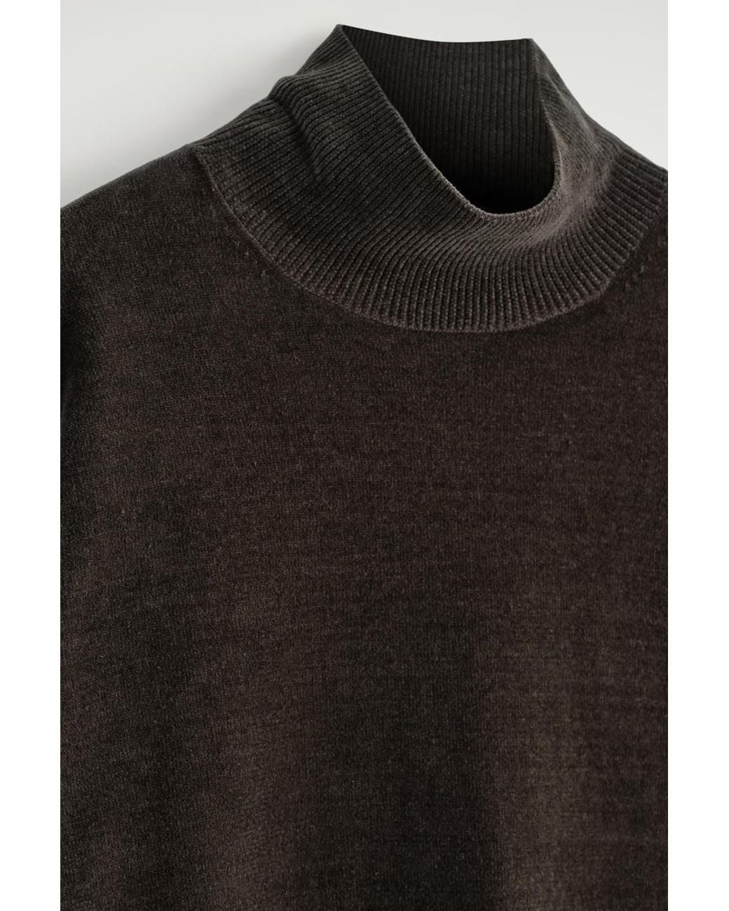 COS Black Chenille Mock-Neck Sweater