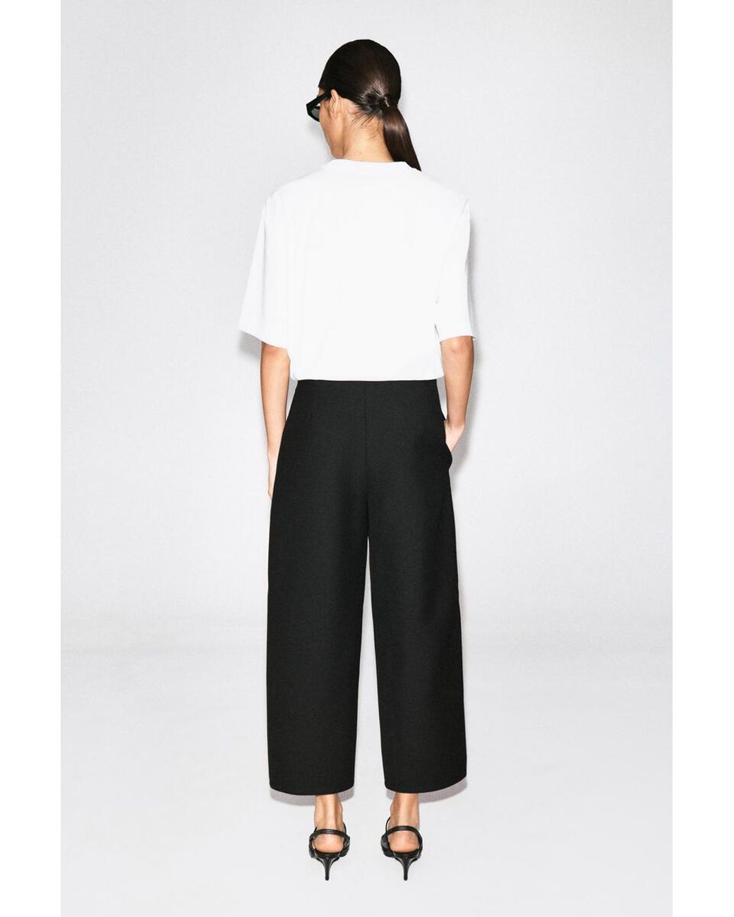 COS Black Double-Faced Barrel-Leg Pants