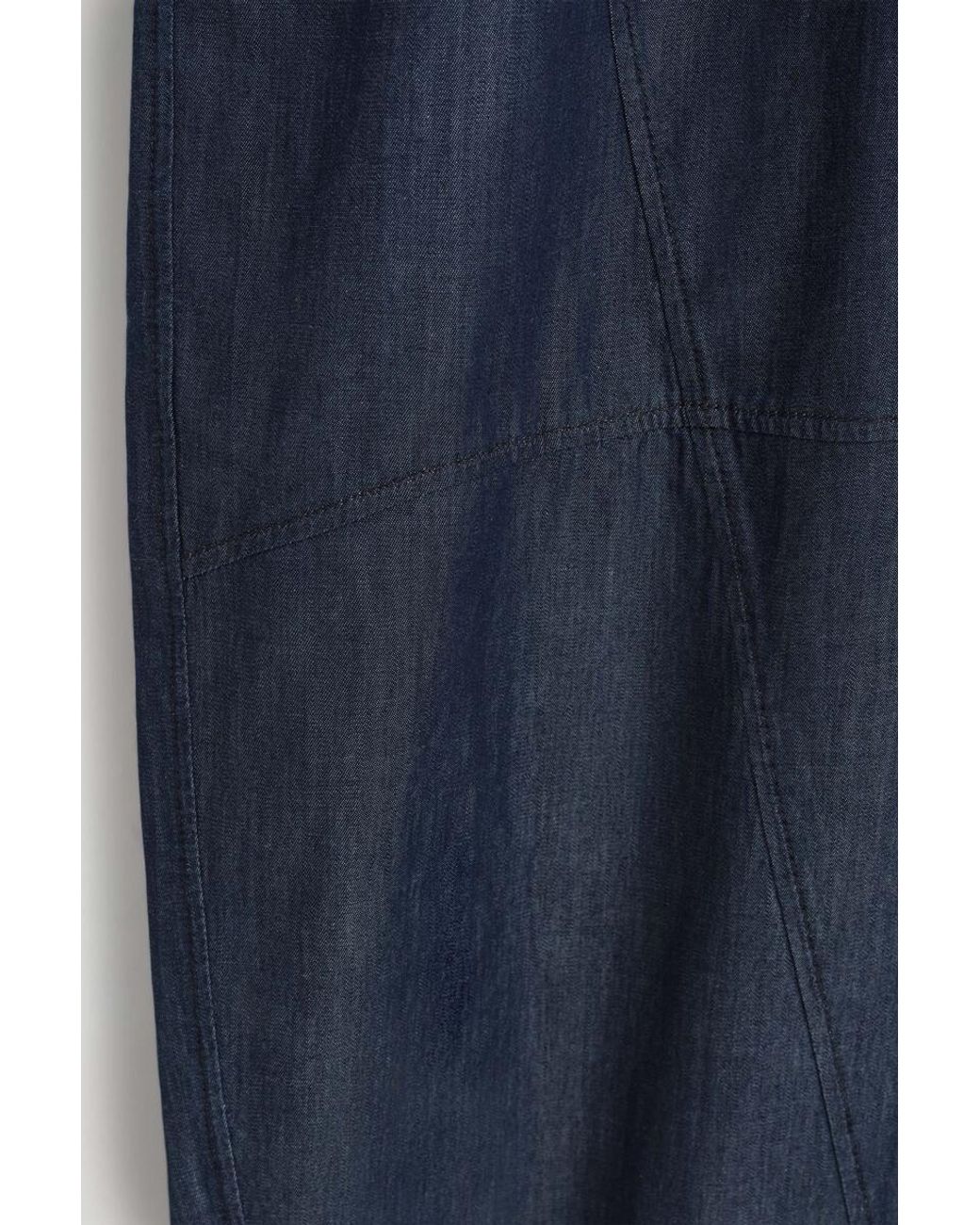 COS Blue Elasticated Barrel-Leg Denim Trousers