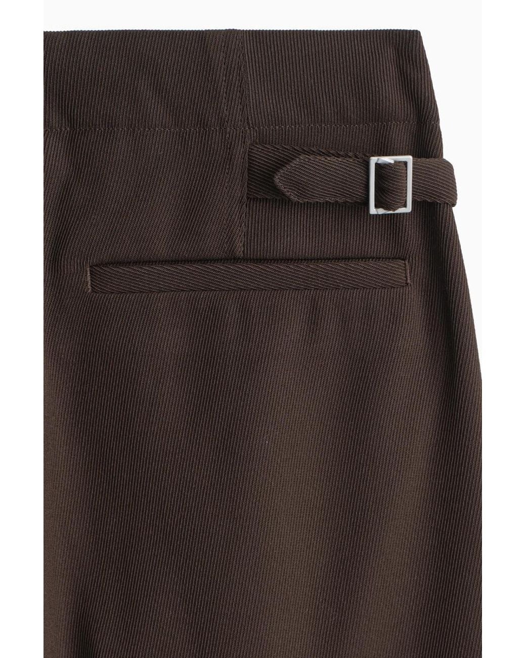 COS Brown Pleated Relaxed-Fit Straight-Leg Trousers for men