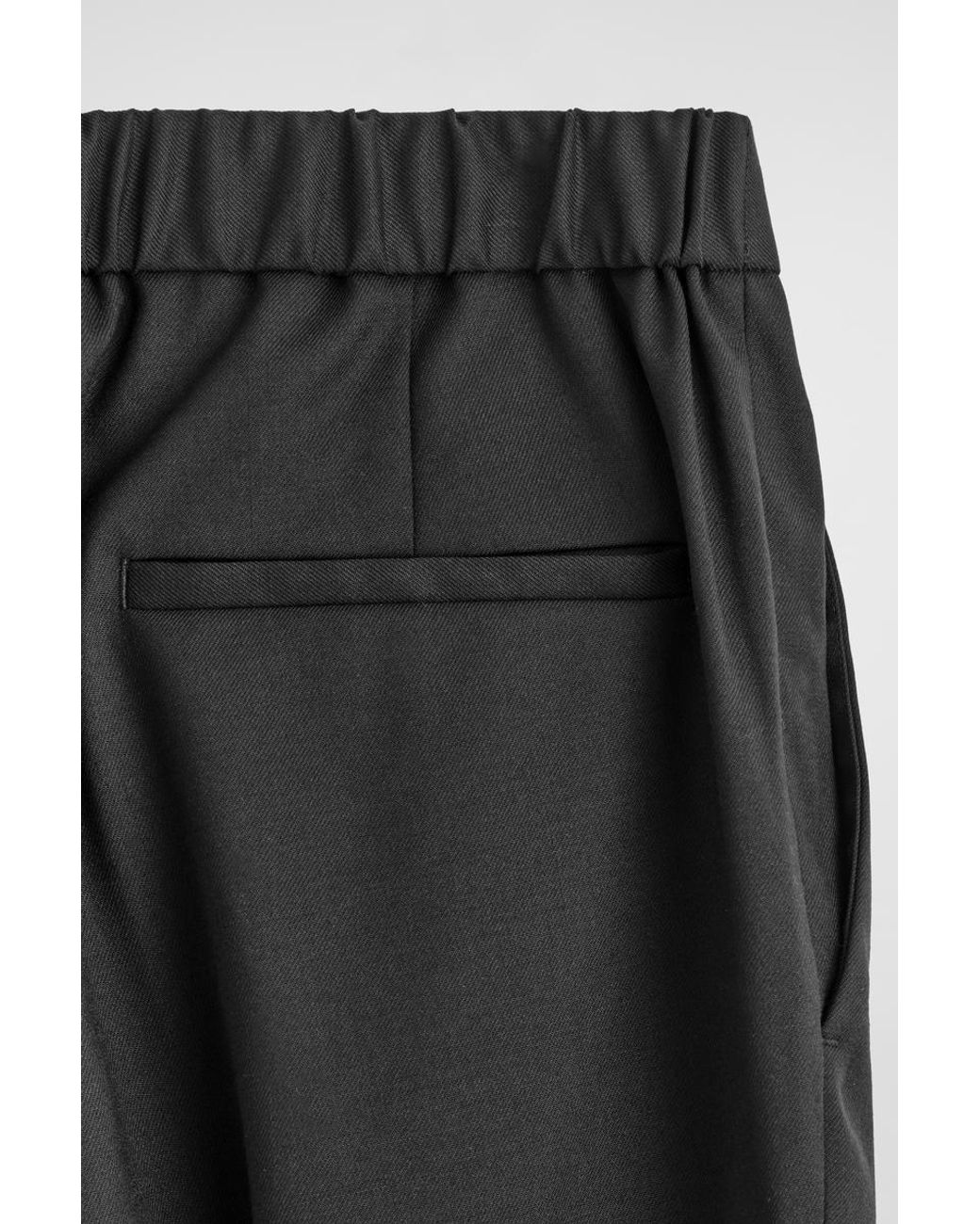 COS Black Wool Slim-Fit Trousers for men