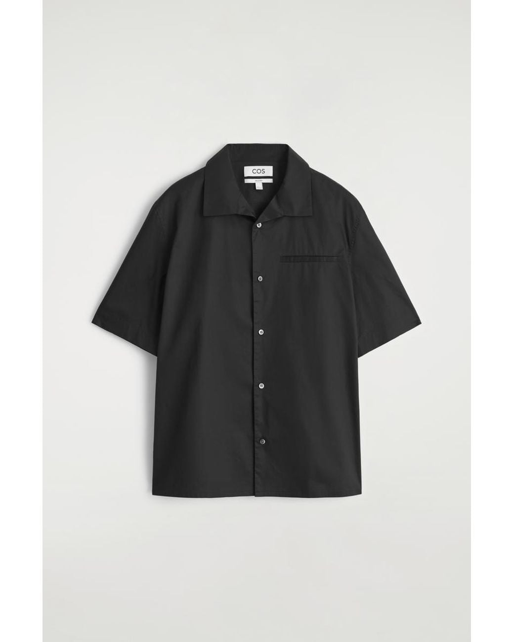 COS Black Pima Cotton Resort Shirt for men