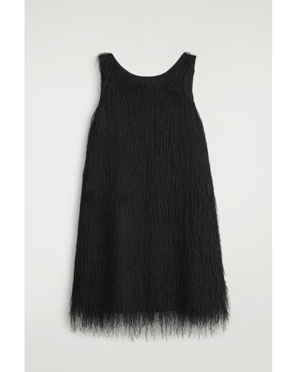 COS Black Fringed Mini Dress