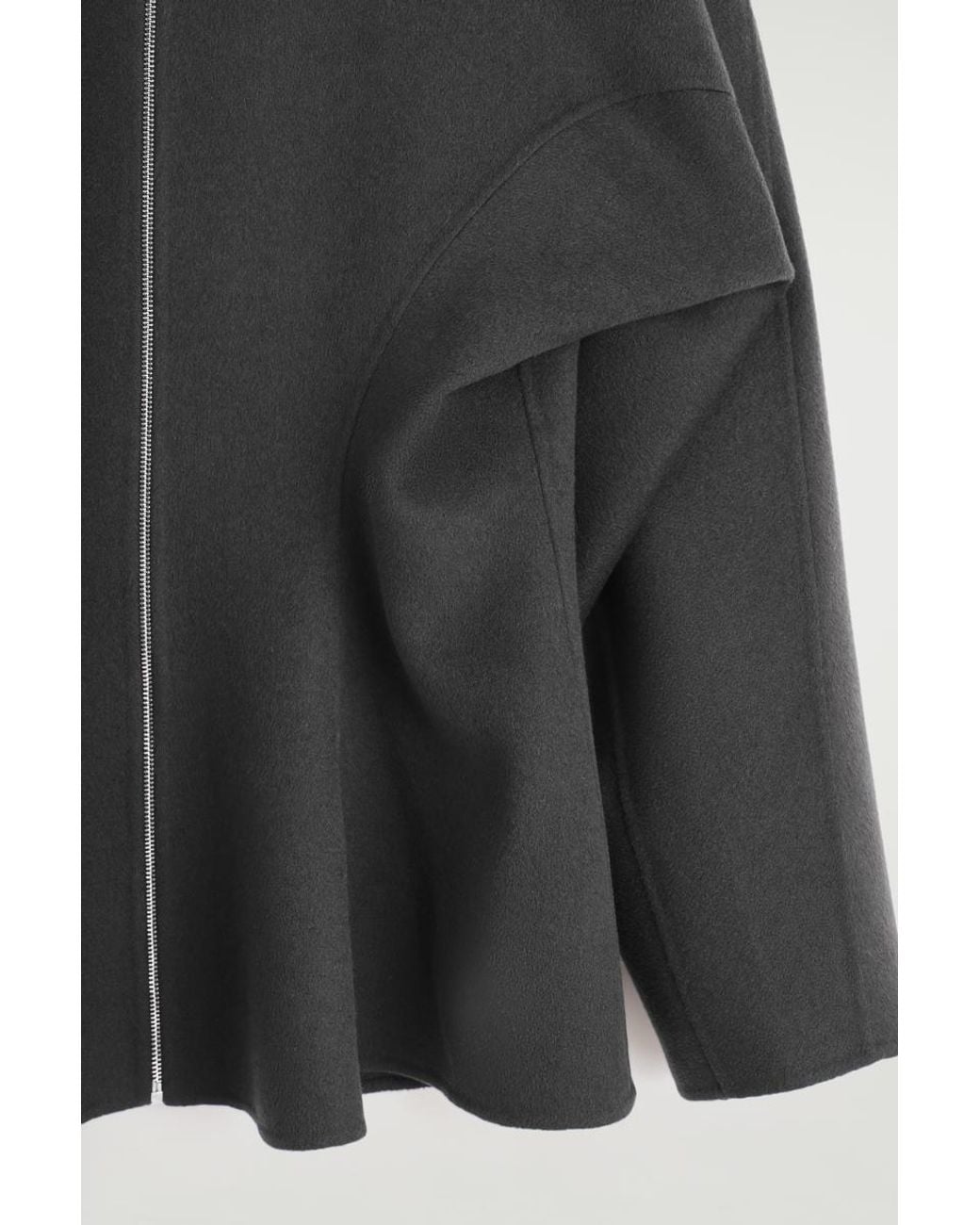 COS Black Double-Faced Wool V-Neck Top