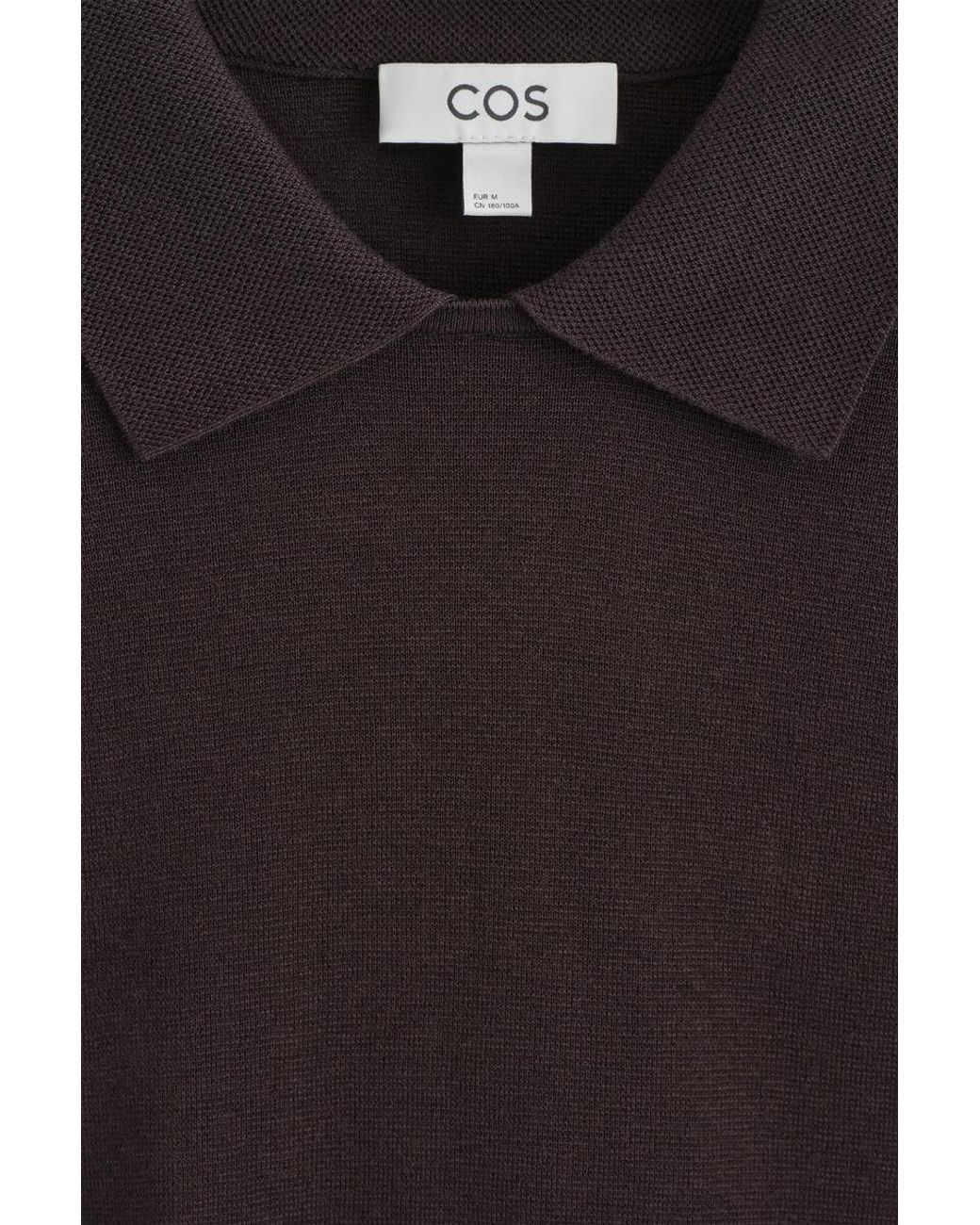 COS Black Layered-Collar Polo Sweater for men