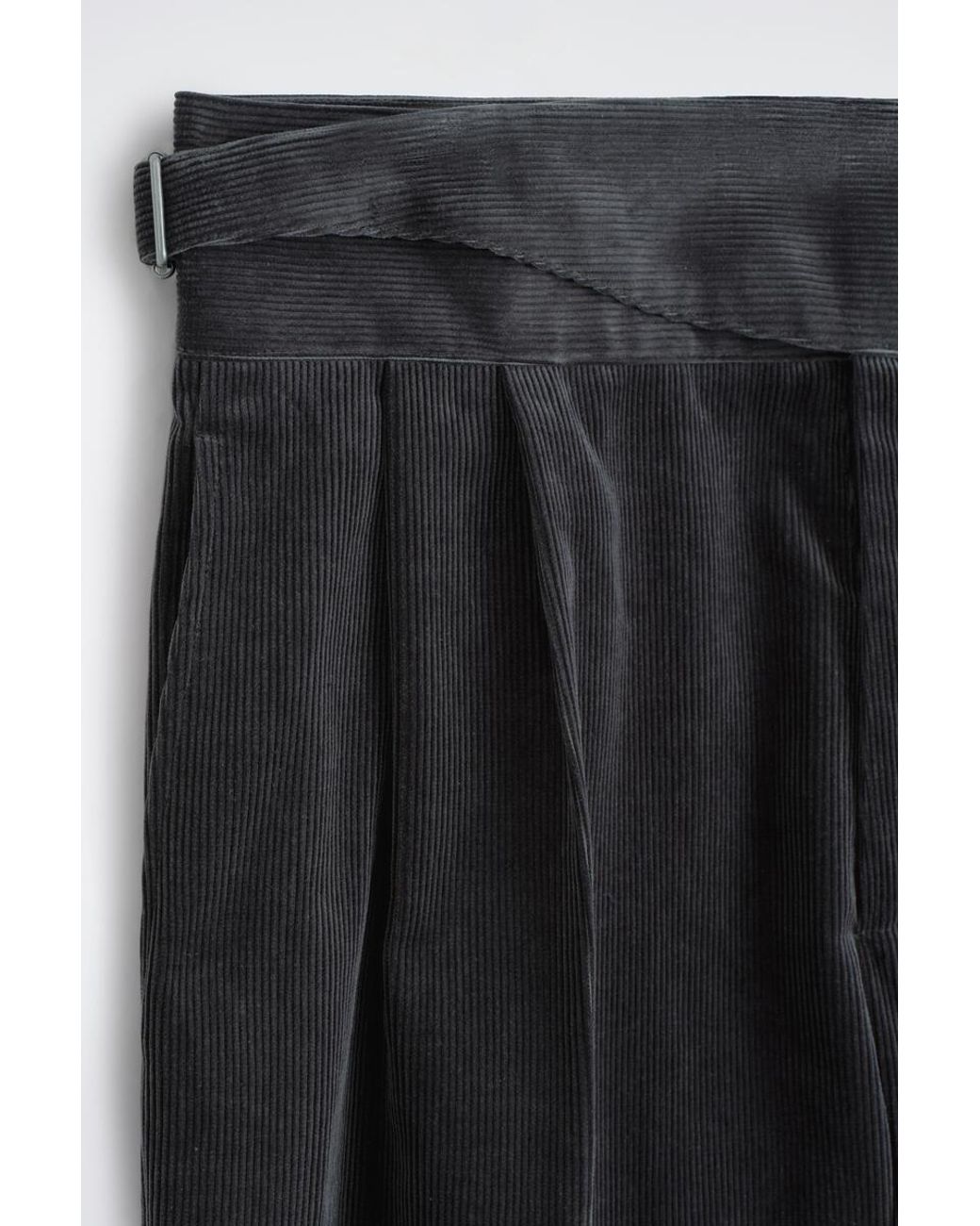 COS Black Belt-Detail Corduroy Relaxed-Fit Wide-Leg Pants for men