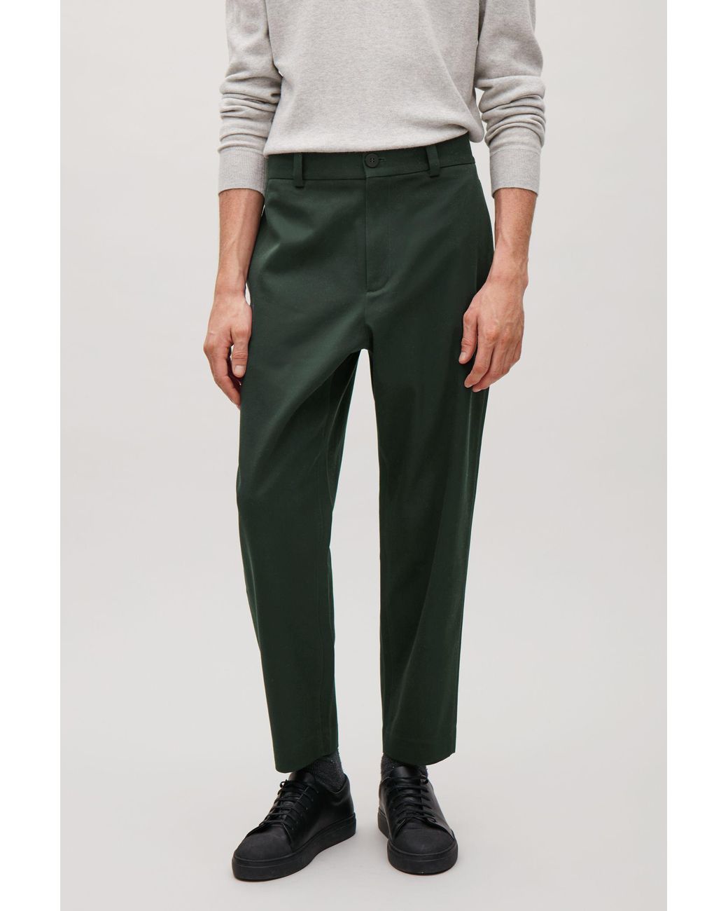 COS Cropped Wide leg Trousers in Green for Men Lyst